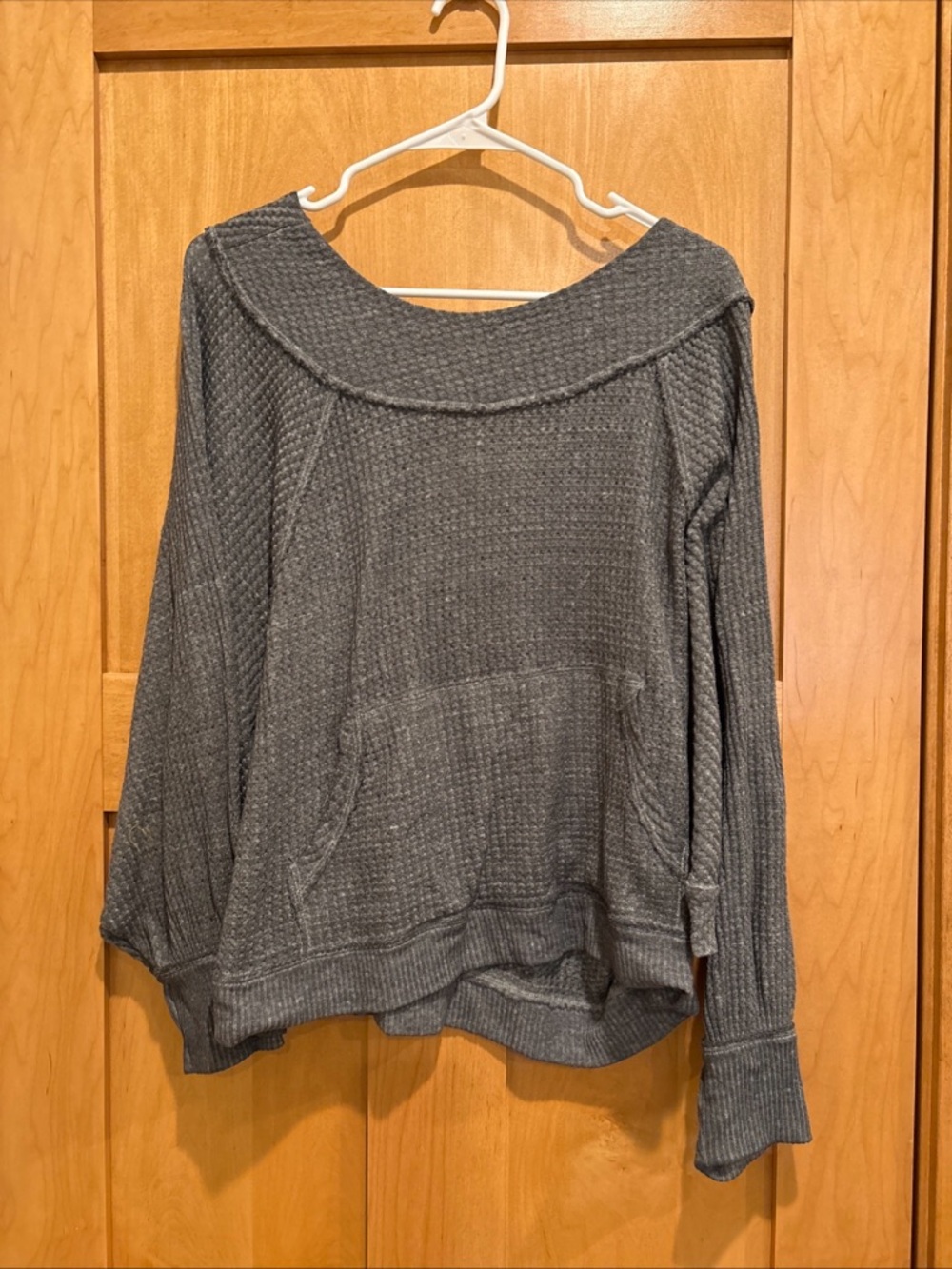 Free People We‎ The Free Westend Thermal Top Army Green Gray Lounge Shirt XS